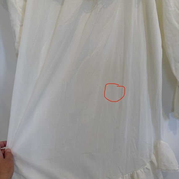 Vintage Tiffany's Closet Nightgown Women’s OSFA XL Cream Flounce Ruffle Pirate - Picture 9 of 12